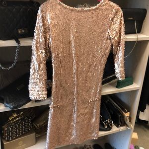 Rose gold sequin dress